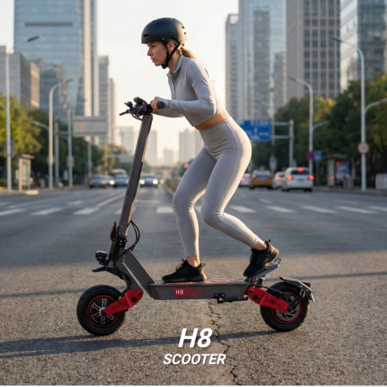 6000W Dual Motor Off-Road Electric Scooter – 11" Tires, Long Range, Fast Folding