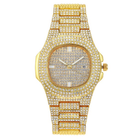 Luxury Full Crystal Women’s Watch with Date – Quartz Wristwatch